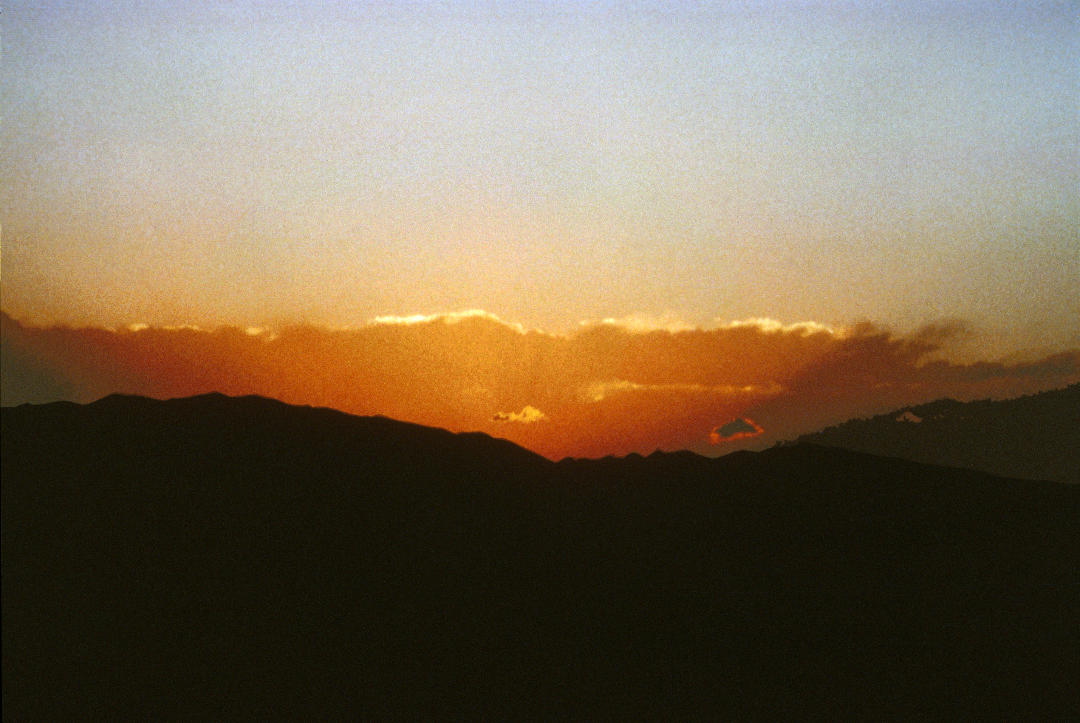 Sunset glow and stratocumulus horizon